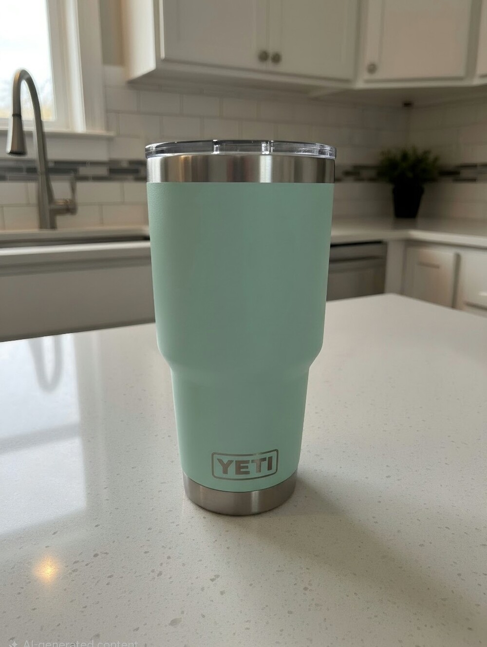 YETI Rambler 30 oz. "Sea Foam" Colorway Premium Travel Mug w/ Straw Lid.
